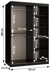 Šatníková skriňa 120 cm Riana Slimo 1 120 (biela). Vlastná spoľahlivá doprava až k Vám domov. 1063611