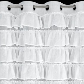 ZÁCLONA NA KRÚŽKOCH AURA 140X250 CM BIELA