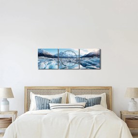 Obraz - Ľadovcové útvary (s hodinami) (90x30 cm)