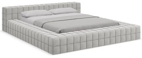 Svetlosivá čalúnená dvojlôžková posteľ s roštom 140x200 cm Akela – Makamii