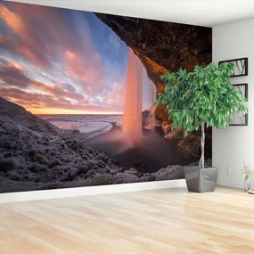 Fototapeta Vliesová Jaskyňa vodopád 250x104 cm