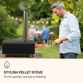 Klarstein Diavolo, peletová pec na pizzu, vrátane kameňa na pizzu, teplomer, nehrdzavejúca oceľ