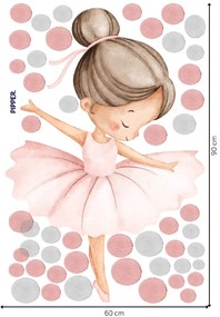 Textilná nálepka na stenu Baletka