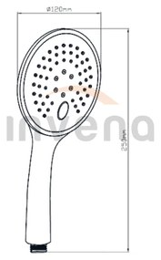 Invena Mykonos Exe, ručná sprchová hlavica 3-funkčná, chrómová, INV-AS-10-001-C