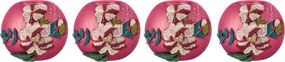 Sada 4s burgundy svietnikov Embroider - Ø10*9cm