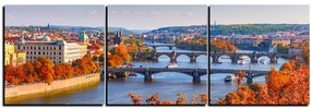 Obraz na plátne - Rieka Vltava a Karlov most - panoráma 5257B (120x40 cm)