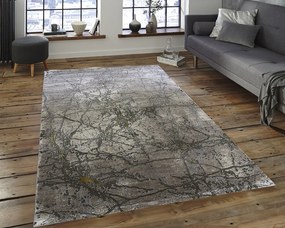 Koberec Elite 4355 béžovo-zlatý s abstraktným vzorom Rozmer: 120x180 cm