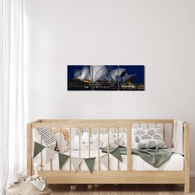 Obraz nočného Sydney (s hodinami) (90x30 cm)