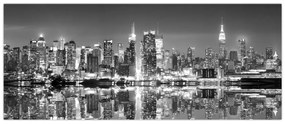 Obraz - New York, čiernobiely (120x50 cm)