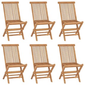 Skladacie záhradné stoličky z tíkového dreva, 6 ks