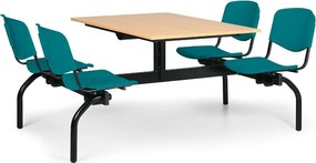 Euroseat Jedálenský set 1930 x 1200 mm - doska buk, zelené sedadlá