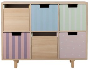 Nízka detská komoda z masívu paulownie v prírodnej farbe 25,5 x88, 5 cm Calle – Bloomingville Mini