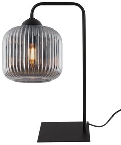 Stolná lampa Riffle, 1x grafitové sklenené tienidlo