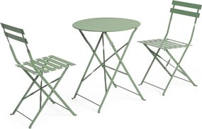 Šalviovozelená oceľová záhradná jedálenská súprava pre 2 Austin – Bizzotto
