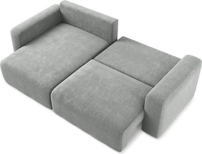 Sivá ženilková rozkladacia/s úložným priestorom rohová pohovka (ľavý roh/s leňoškou) Kona – Makamii