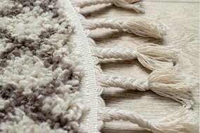 Dywany Łuszczów, Kusový koberec Berber Tanger B5940 cream and brown kruh, 120x120 (priemer) kruh, hnedá, obývacia izba