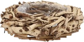 Prírodný kvetináč veniec z naplaveného dreva Driflwood - Ø 30*11 cm