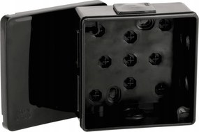 BERGE Elektroinštalačná krabica na omietku IP55 - čierna