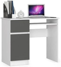 Ak furniture Písací stôl 90 cm Piksel ľavý biely/sivý