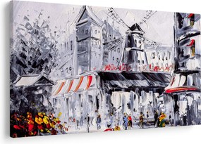 Obraz - Ulica v Paríži, olejomaľba (90x60 cm)