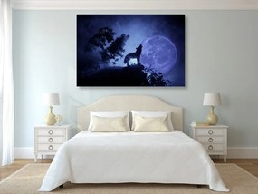 Obraz vlk v splne mesiaca - 120x80