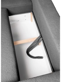 Sivá rozkladacia rohová pohovka z textílie buklé (ľavý roh) Quinoa – Bonami Selection