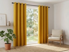 Žltý záves OXFORD 140x250 cm Zavesenie: Kovové krúžky