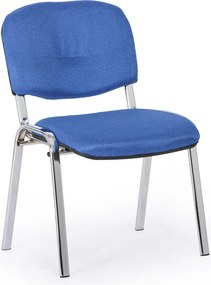Konferenčná stolička VIVA PLUS - chrómované nohy, modrá
