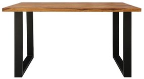 Jedálenský stôl s kovovými nohami 180x90 cm z indického masívu palisander Super natural