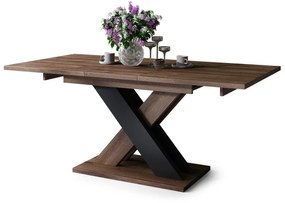 KARO Dub Hnedý/Čierna Matná - MODERNÝ ROZKLADACÍ STÔL DO 180 cm!