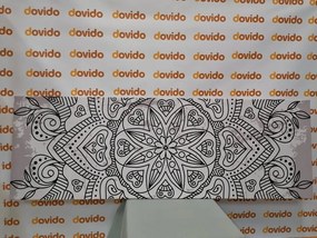 Obraz Mandala so starodávnym nádychom v čiernobielom prevedení