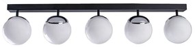 Stropné svietidlo Sfera, 5x biele sklenené tienidlo, b/ch