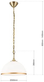 Orion HL 6-1809/1 - Luster na reťazi OLD LAMP 1xE27/40W/230V biela/mosadz