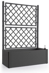 STEFANPLAST Samozavlažovací truhlík Natural Deluxe 90 l s trelážou/mriežkou, antracit