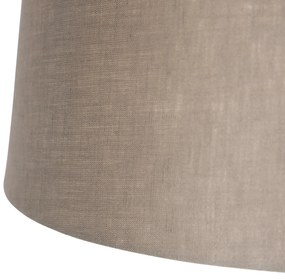 Závesné svietidlo čierne s tienidlami z ľanu taupe 35 cm 2-svetlo - Blitz