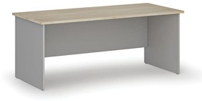 Kancelársky písací stôl rovný PRIMO GRAY, 1800 x 800 mm, sivá/dub prírodný