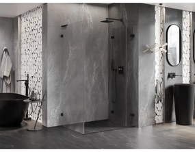 Mexen Lunar-F L, 1-krídlový sprchový kút so skladacími dverami, pravý, 100 x 70 cm, 8mm číre sklo, čierny profil, 836L-100-070-70-00-P