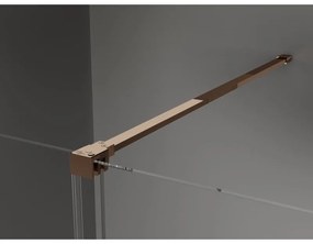 Mexen Velar, sprchový kút s posuvnými dverami 110 x 90 cm, 8mm šedé sklo, ružové zlato, 871-110-090-41-60