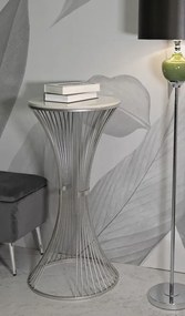 Odkladací stolík Funnel 50 cm strieborná/mramor