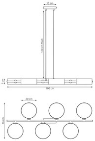 Závesný luster na lanku DRUMZ 6xE14/10W/230V čierny