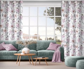 ZÁVES NA KRÚŽKOCH ROSELIN 140X250 CM KVETY