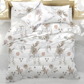 RENFORCÉ OBLIEČKY LARIN EXCLUSIVE 200X220 CM, 2KS 70X80 CM KVETY