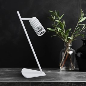 Stolná lampa Vertical, 1x biele kovové tienidlo, w