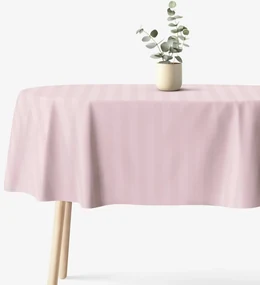Goldea oválny damaškový obrus - staroružové prúžky so saténovým leskom 140 x 220 cm