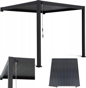 Záhradná pergola na stenu Aluminiová Antracitová 3x4 300x400 Nastaviteľná