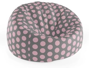 Sablio Sedací vak Cocoon Veľké ružové bodky - 115 x 75 cm x 45 cm
