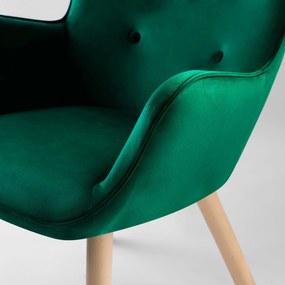 SOFOTEL Kreslo s opierkou na ruky a podnožkou Norse 2046 - tmavozelené