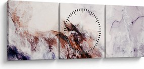 Obraz - Fialový mramor N⁰1 (s hodinami) (90x30 cm)