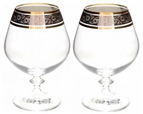 BOHEMIA ANGELA ZLATO-PLATINOVÝ POHÁR NA BRANDY 400 ML SADA 2 KS