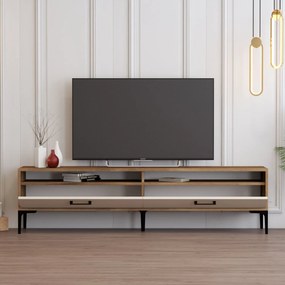 TV stolík/skrinka Irma 2 (orech + krémová). Akcia -18%. Vlastná spoľahlivá doprava až k Vám domov. 1088903